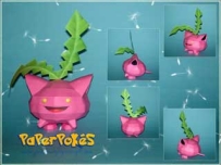 Pokemon Hoppip Papercraft 2 毽子草