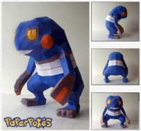 Pokemon Croagunk Papercraft 不良蛙