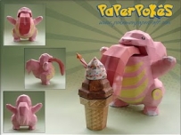 Pokemon Lickitung Papercraft 大舌頭